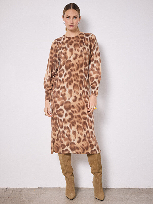 NOTSHY Loanne Cashmere Dress in Leopard