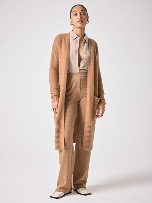 NOTSHY CASHMERE Betti Cashmere Cardigan in Camel Chine