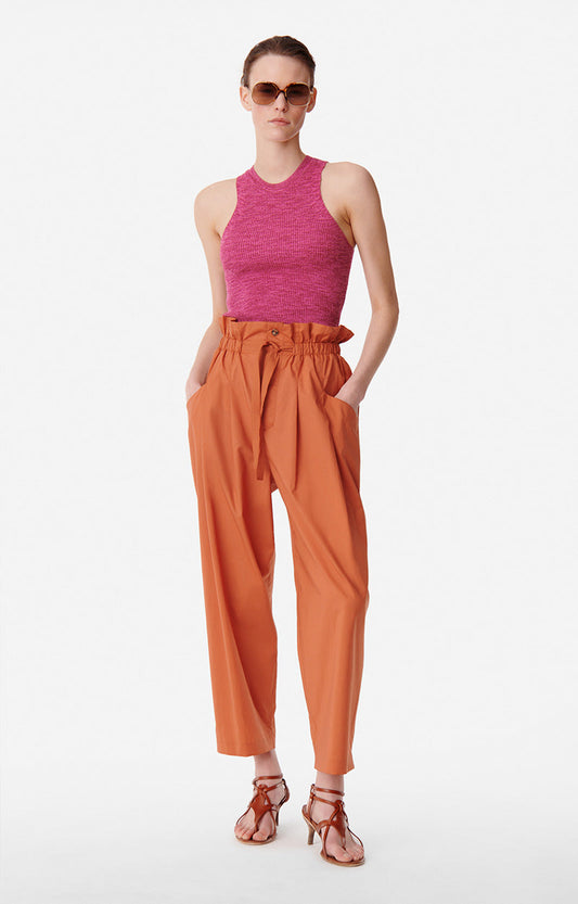 Vanessa Bruno Casimir High Waist Trousers in Havana Burnt Orange