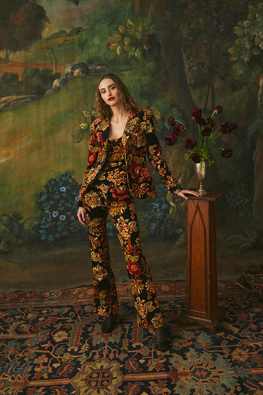 Cara Cara Alfie Pants in Black Flora Castle