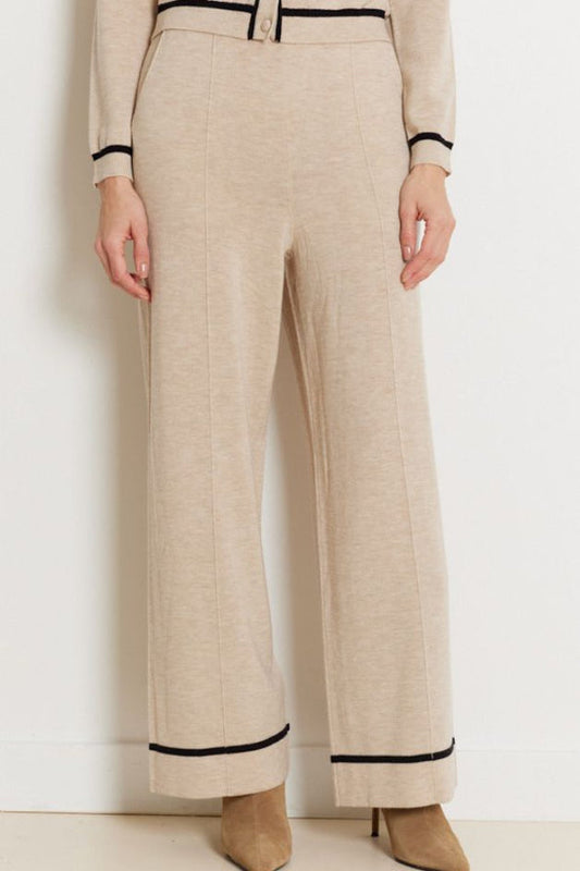 NOTSHY Liberty Pant in Beige Chine/Noir