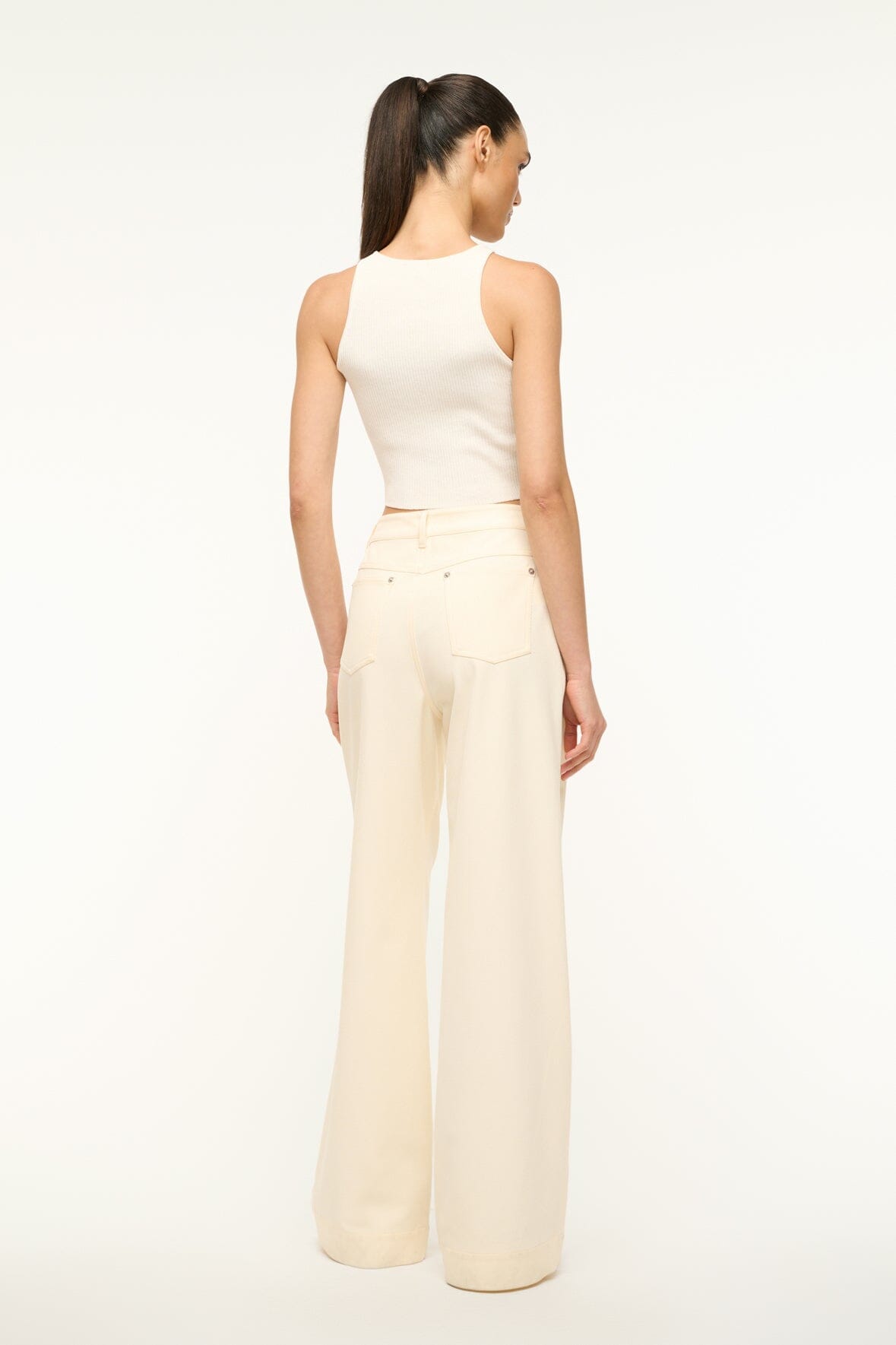 STAUD Grayson Pant in Ecru