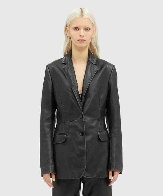 MSGM Faux-Leather Jacket in Black Vintage