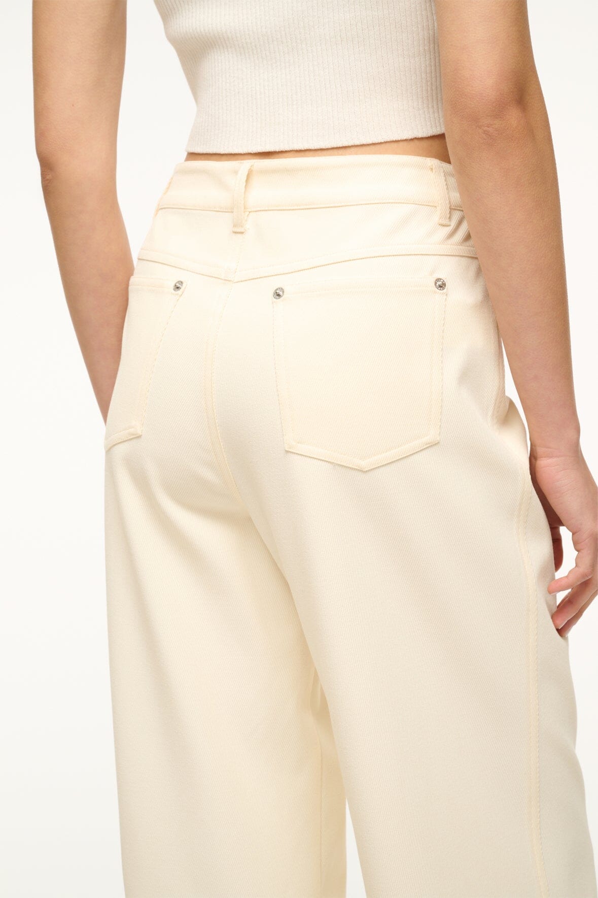 STAUD Grayson Pant in Ecru