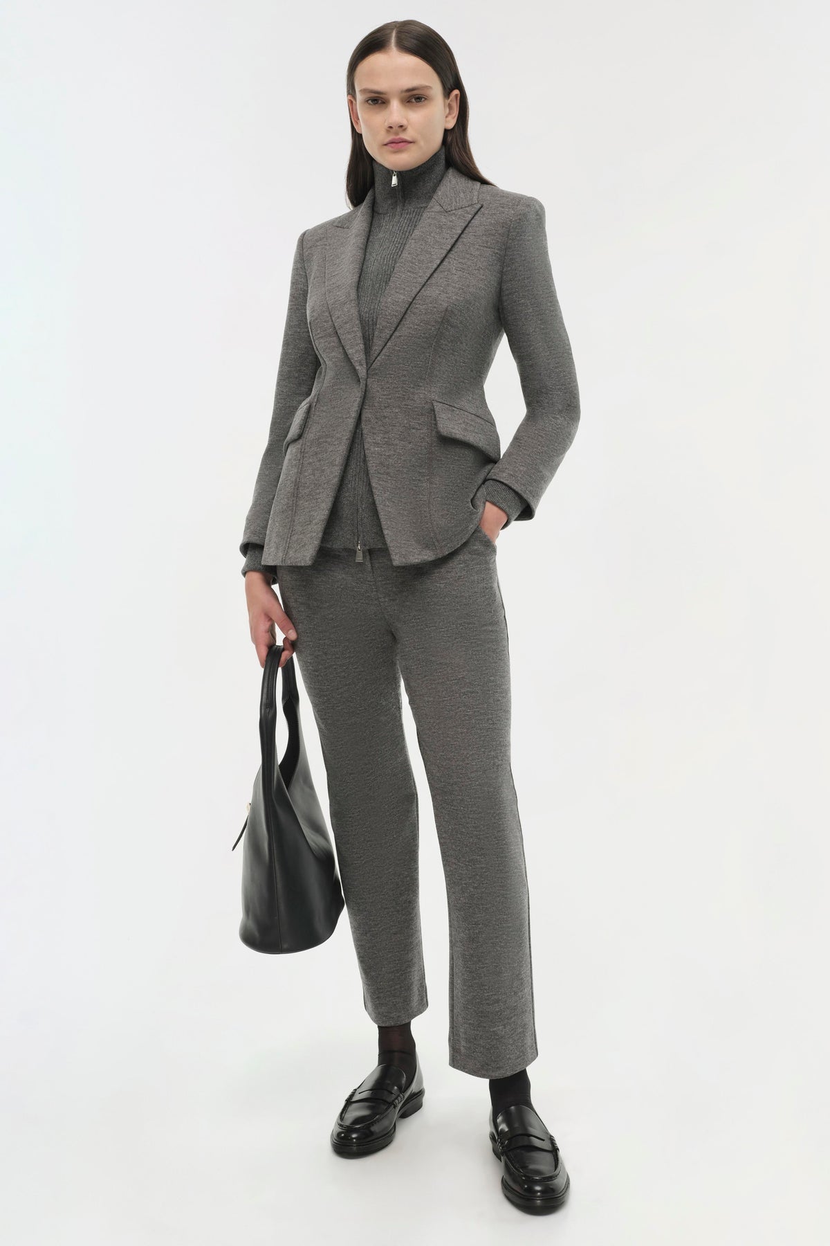 SIMKHAI Auden Blazer in Warm Gray