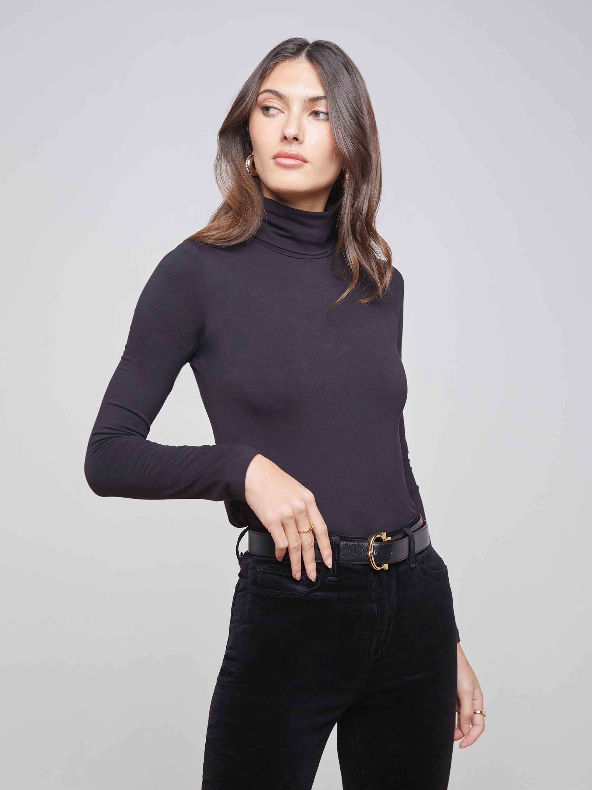 L'AGENCE Lani Turtleneck in Black