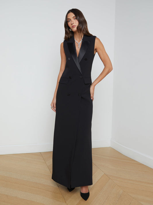 L'AGENCE Calliope Blazer Gown in Black