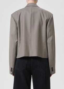 AGOLDE Callie Cropped Blazer in Khaki Wool