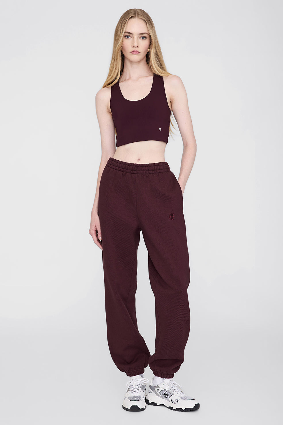 Anine Bing Karter Jogger in Dark Burgundy