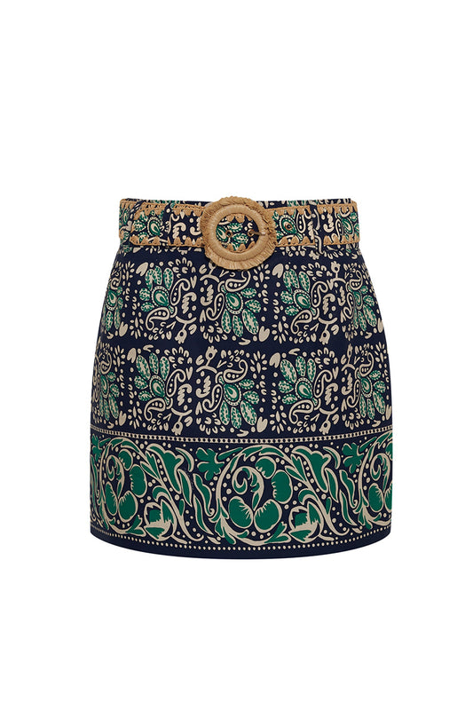 Cara Cara Blaze Mini Skirt in Le Stampe Eve Blue