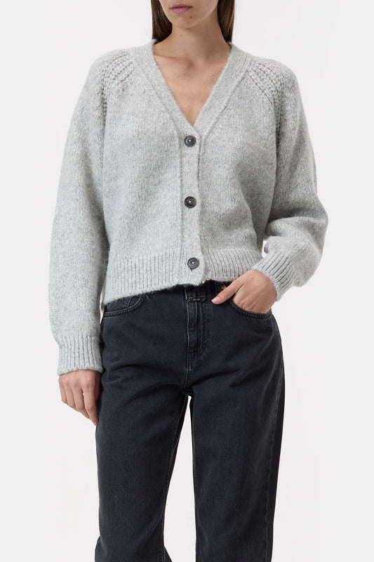 CLOSED V Cardigan in Light Grey Melange