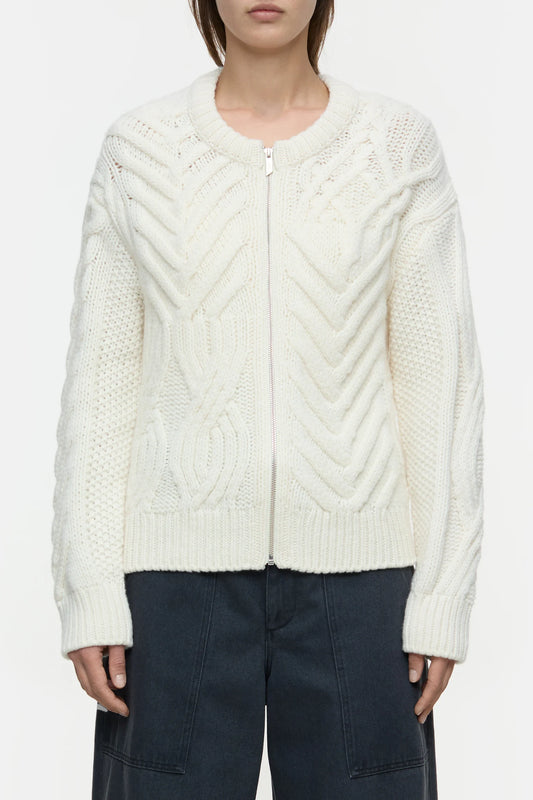 CLOSED Crew Zip Cardigan in Ivory