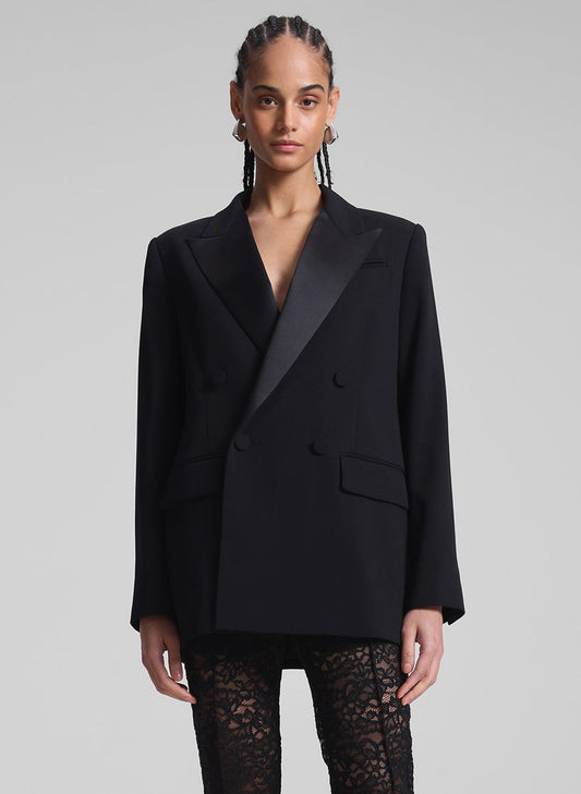 A.L.C. Calla Oversized Tailored Tux Jacket in Black