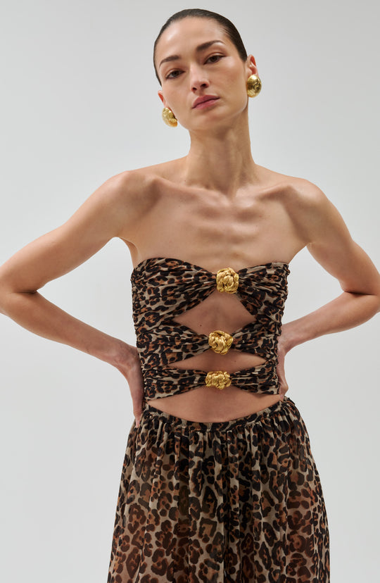 Ronny Kobo Dressler Top in Leopard