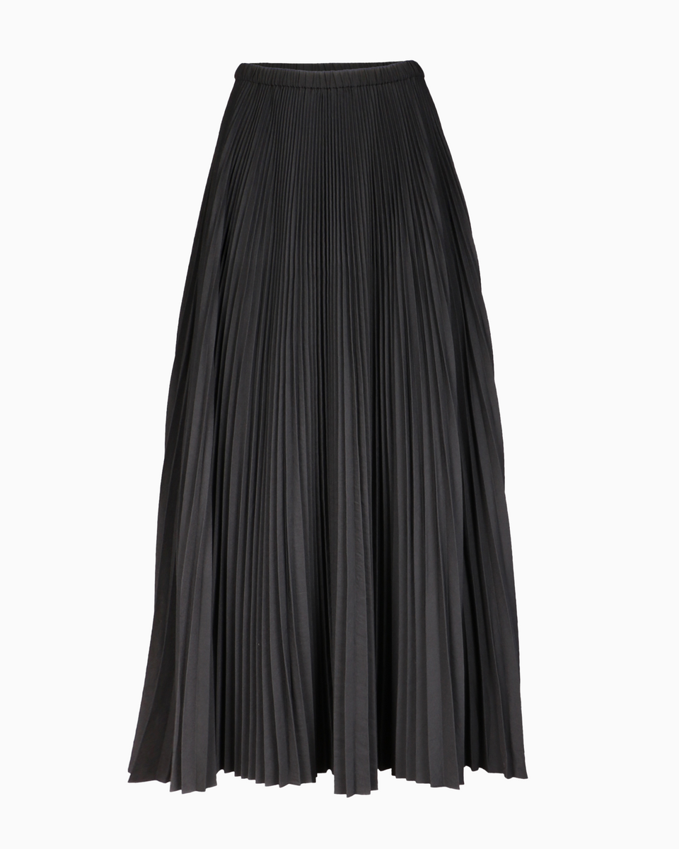 A.L.C. Violet Pleated Maxi Skirt in Black