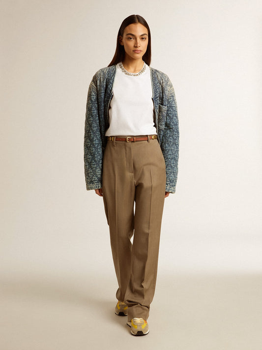 Golden Goose Tailored Wool Fabric Pants in Dove-Gray