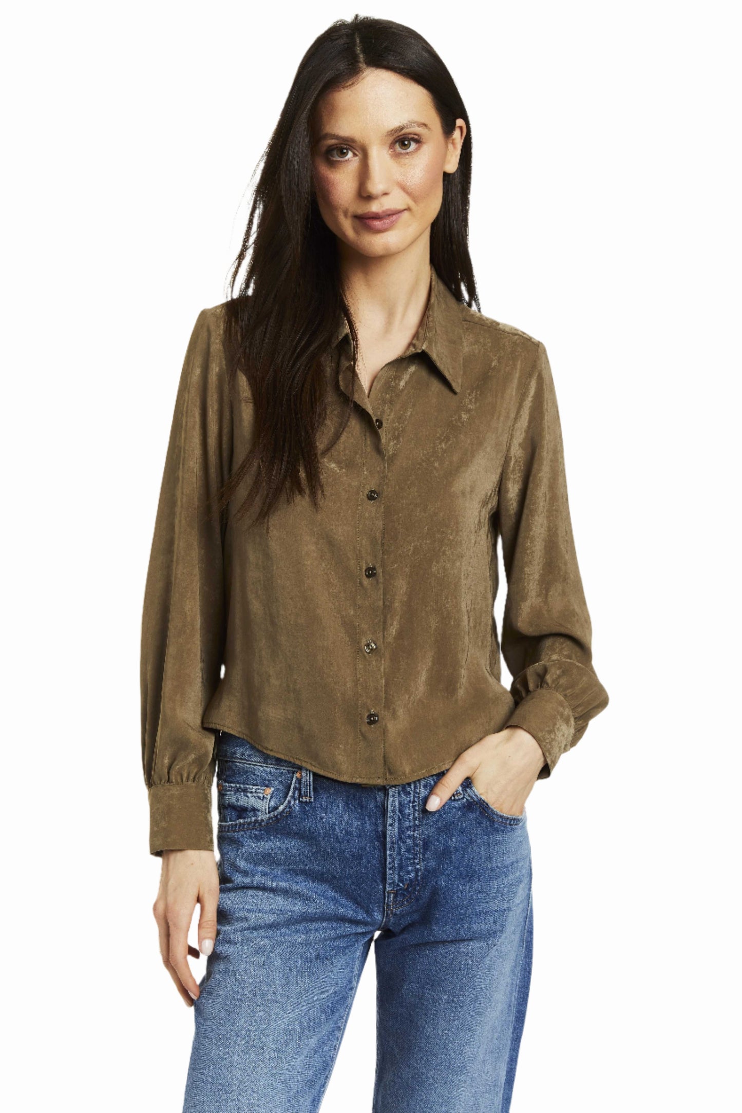 Alexa Relaxed-Fit Button Down Shirt