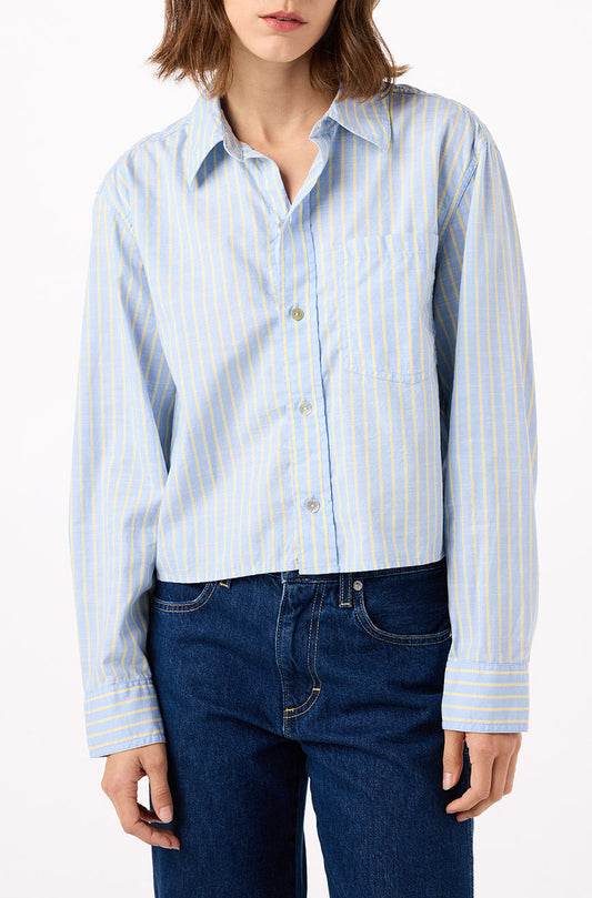 amo denim janet shirt in blue limoncello