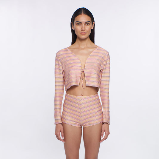 peixoto Jesse Tie-Front Top in Magic Hour Stripe