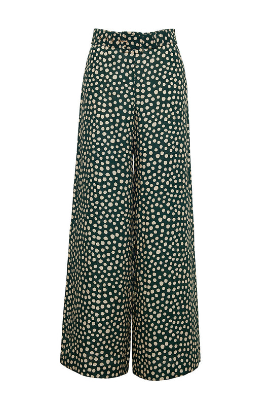 Cara Cara Mayflower Pants in Abstract Dot Green Turtledove