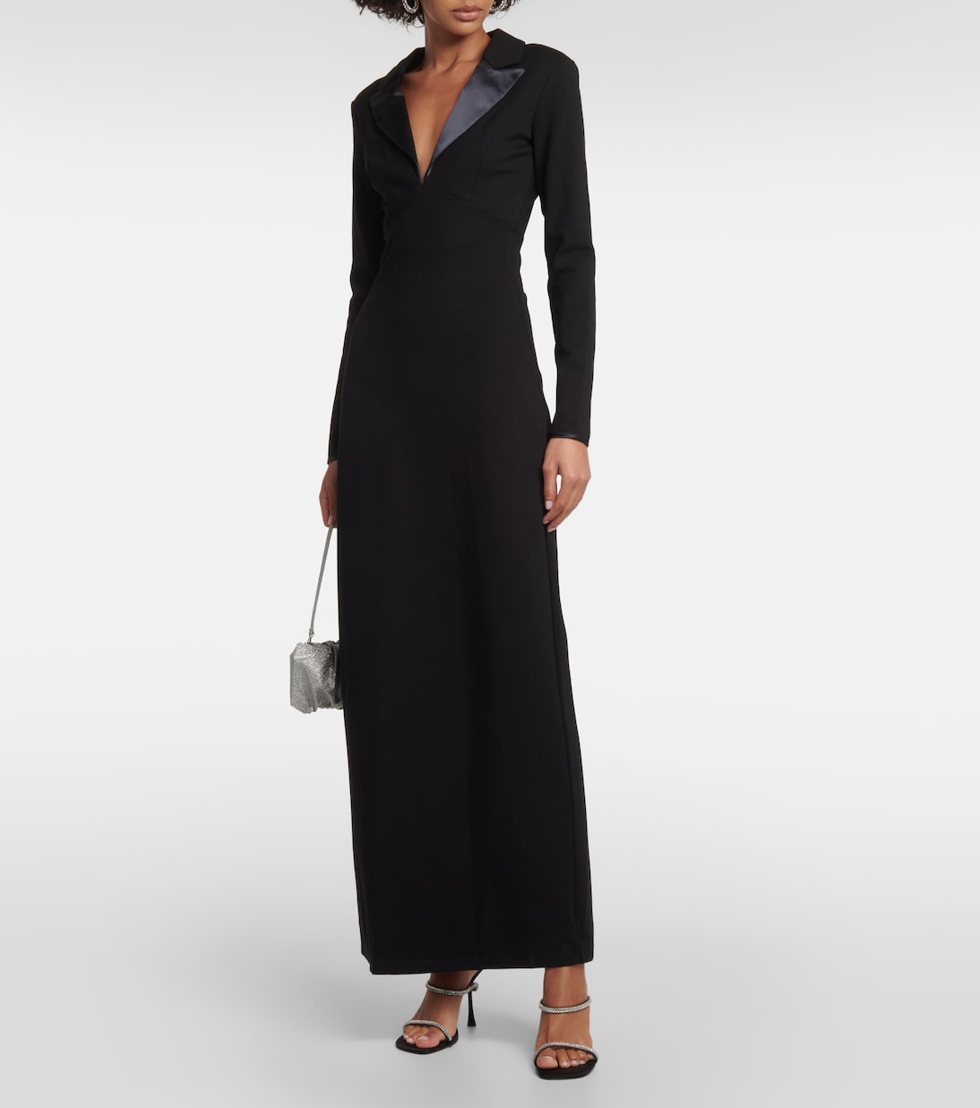 STAUD Humboldt Knitted Maxi Dress in Black