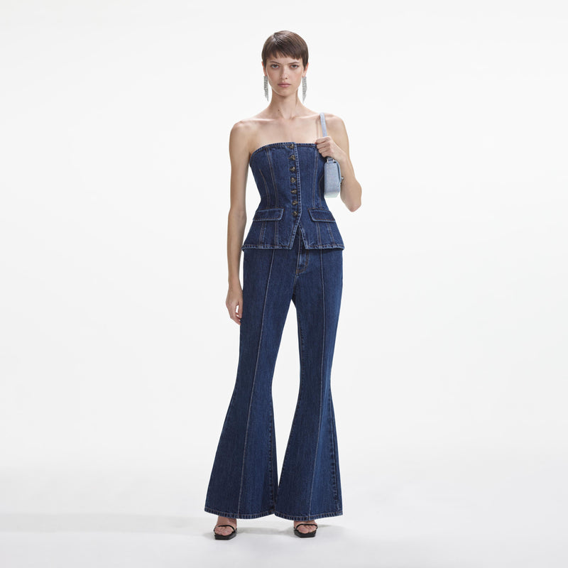 Denim Bandeau Jumpsuit