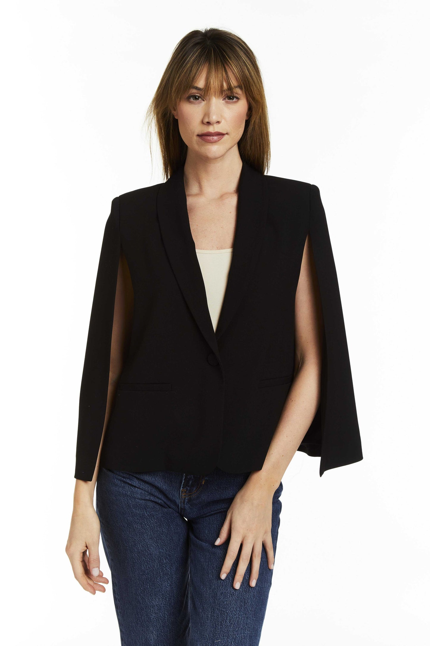 Effie Cape Blazer in Black