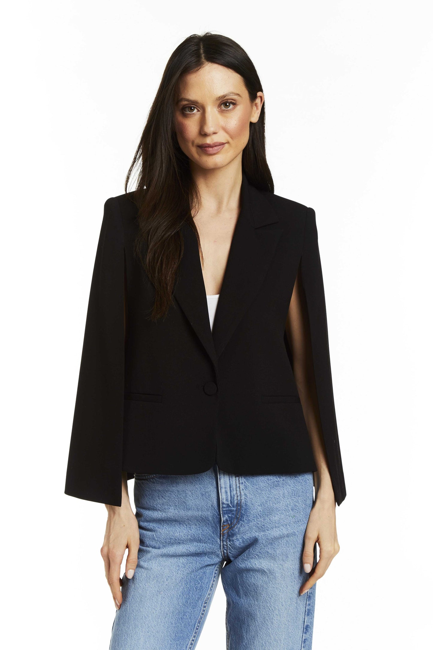 Effie Cape Blazer in Black