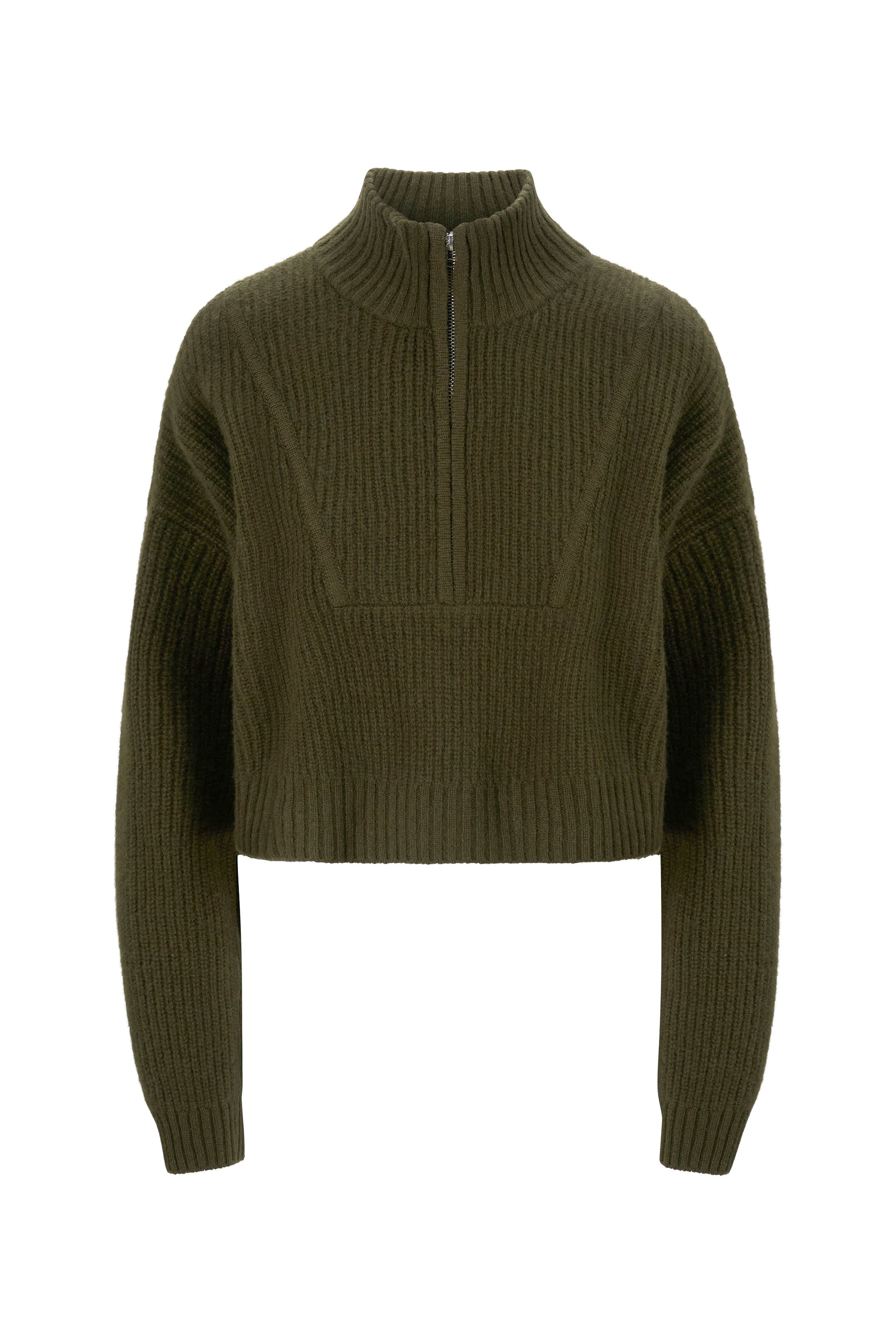 STAUD Cropped Hampton Sweater in Sergeant Green