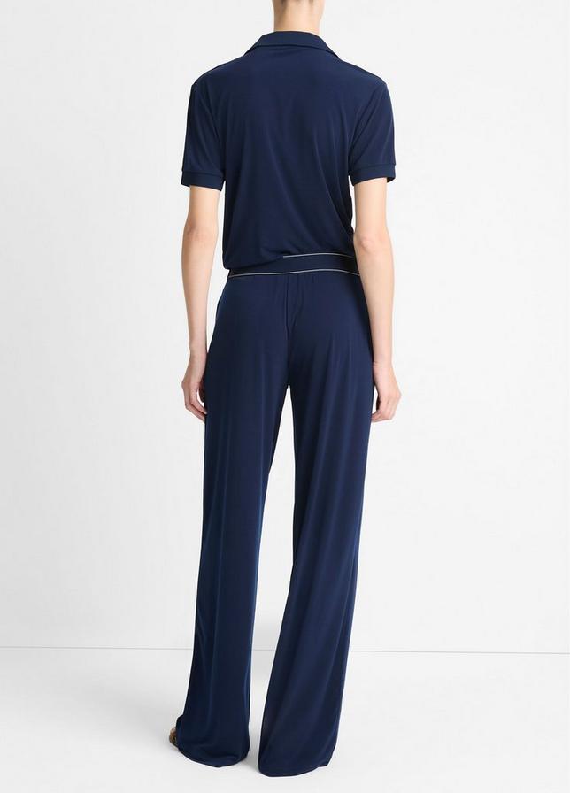 Vince. Stretch-Jersey Pull-On Pant in Navy