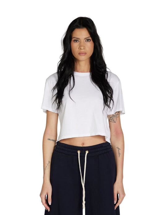 Les Tien May Crop Tee in White