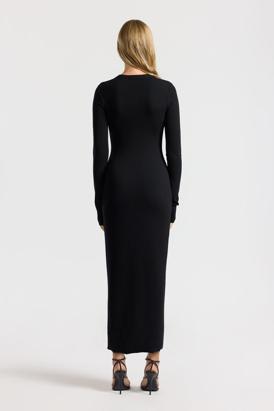 Cotton Citizen Verona Crewneck Maxi Dress in Jet Black