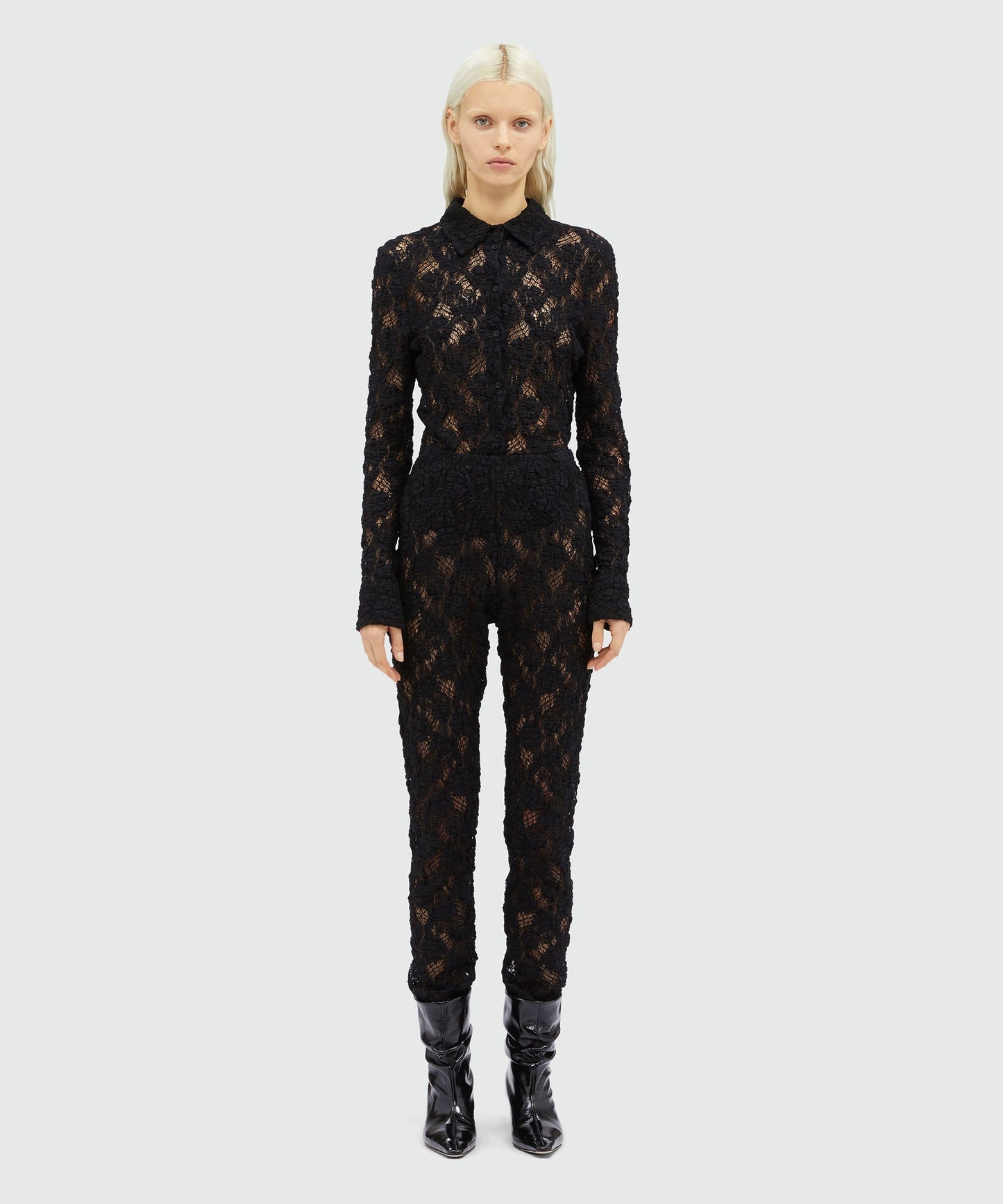 MSGM Stretch Lace Leggings in Black