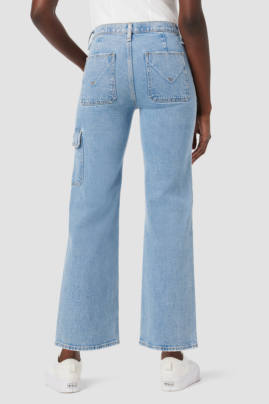 Hudson Jeans Rosie High-Rise Wide Leg Cargo Jean in Reservoir