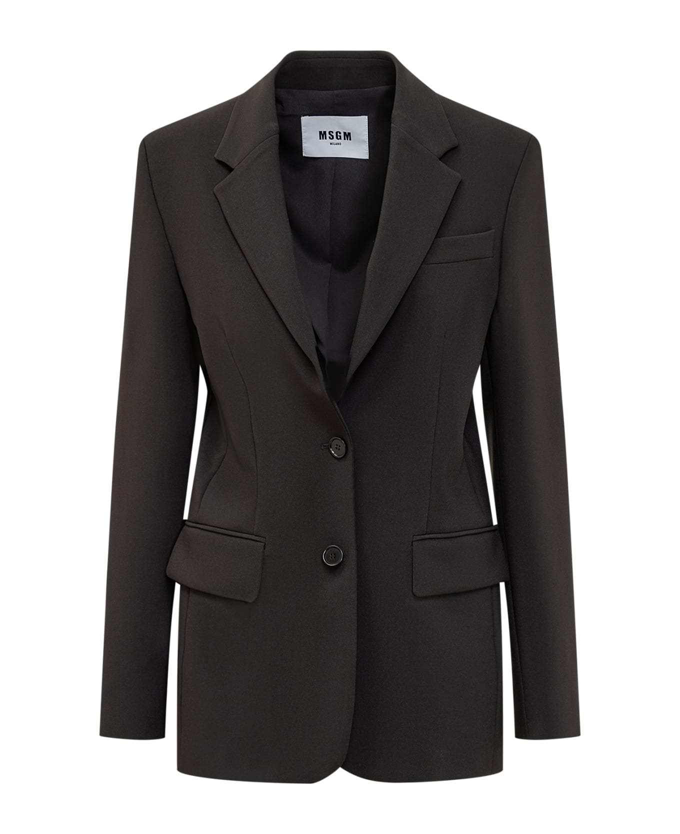 MSGM Woolen Tailored Jacket in Black