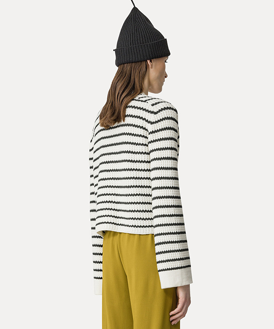 Forte Forte Merinos Striped Cardigan in Bianco