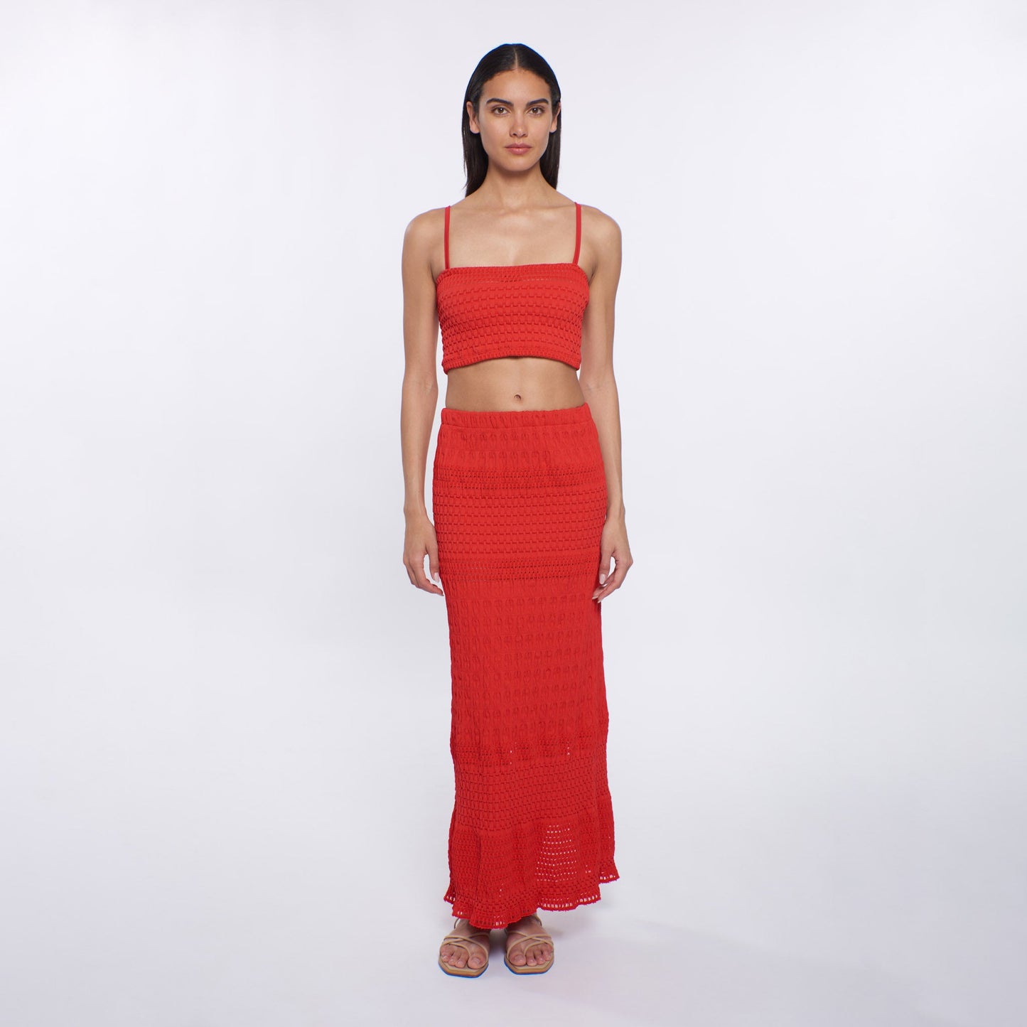 peixoto Paige Maxi Skirt in Espanola Red