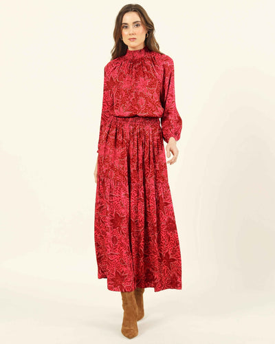 Omika Rosalita Skirt in Amaya Beetroot