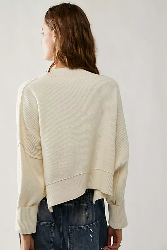 Free People Easy Street Crop Pullover in Moonglow